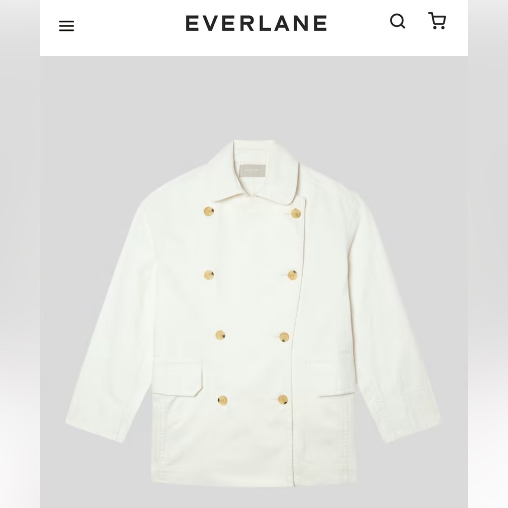 EVERLANE The Organic Cotton Herringbone Jacket size Small